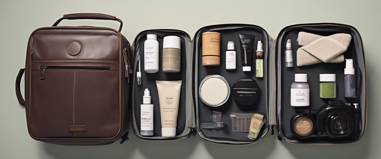 Compact travel toiletries and cosmetics