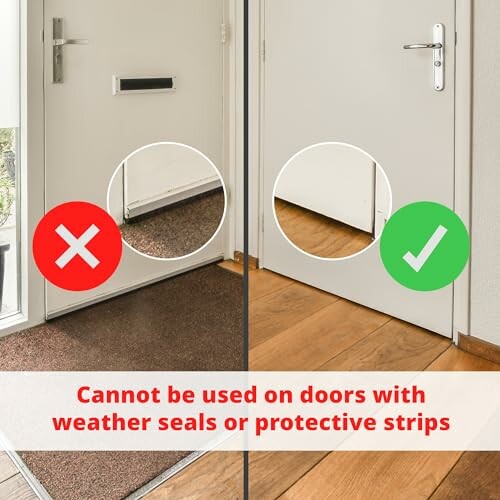 Comparison of door installation with and without weather seals