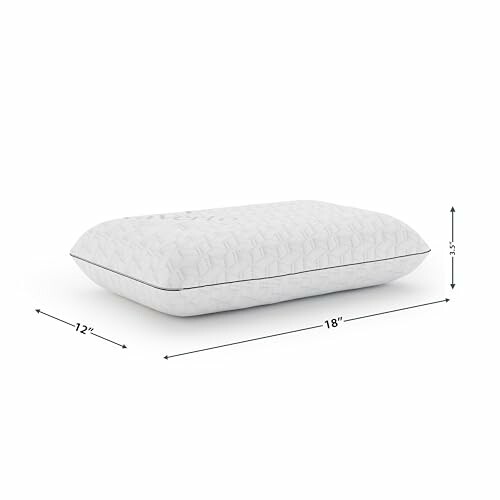 Memory foam pillow with dimensions 18x12x3 inches.