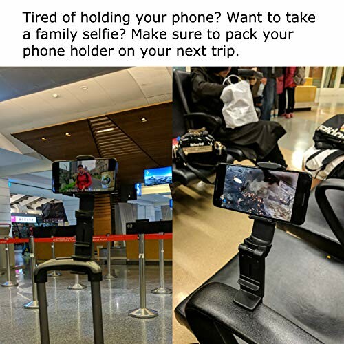 Phone holder used for selfies and travel convenience.