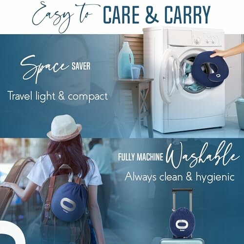 Portable pillow for easy care and travel.